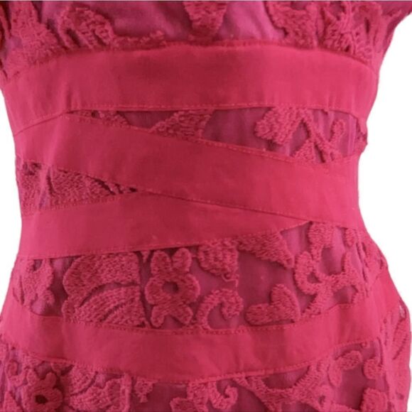Tadashi Shoji fuschia lace dress size 6 - Picture 8 of 15